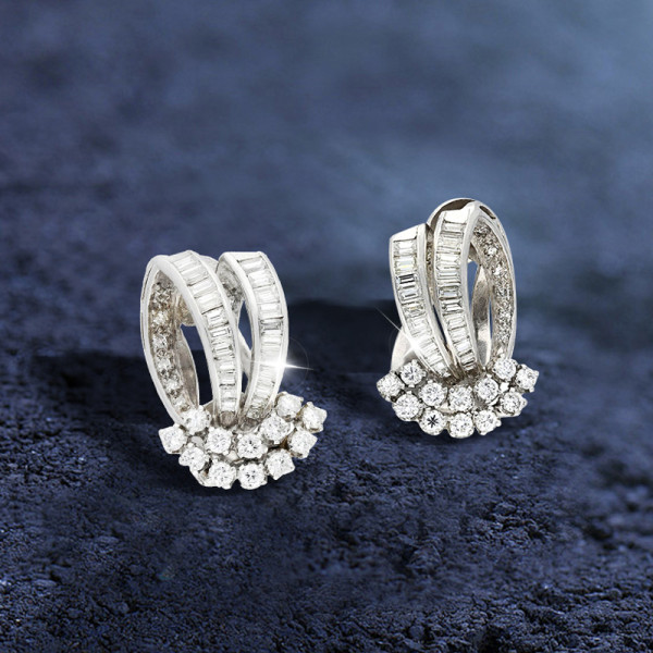 Vintage Nature Inspired White Sapphire Earrings