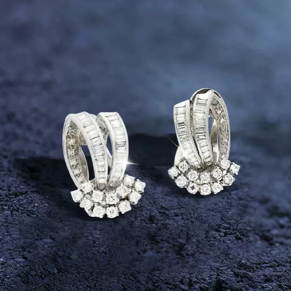 Vintage Nature Inspired White Sapphire Earrings