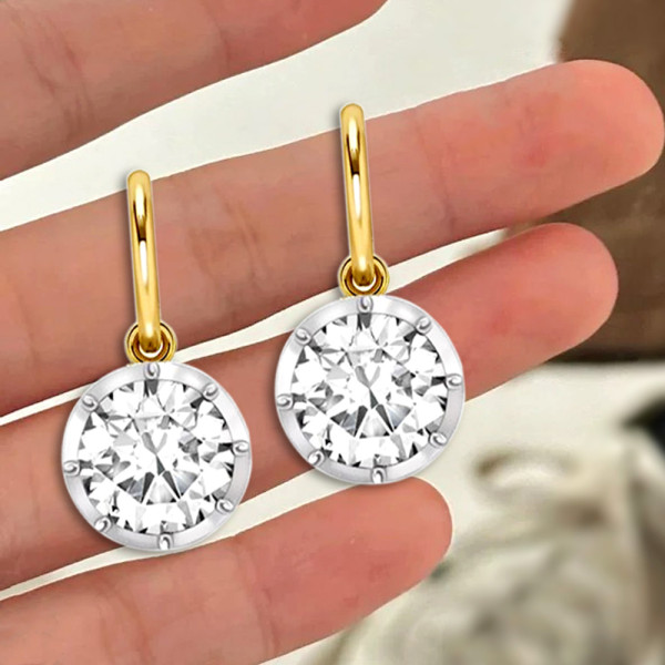 10ctw White Sapphire Ball Back Vintage Drop Earrings