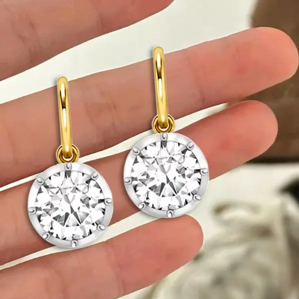 10ctw White Sapphire Ball Back Vintage Drop Earrings