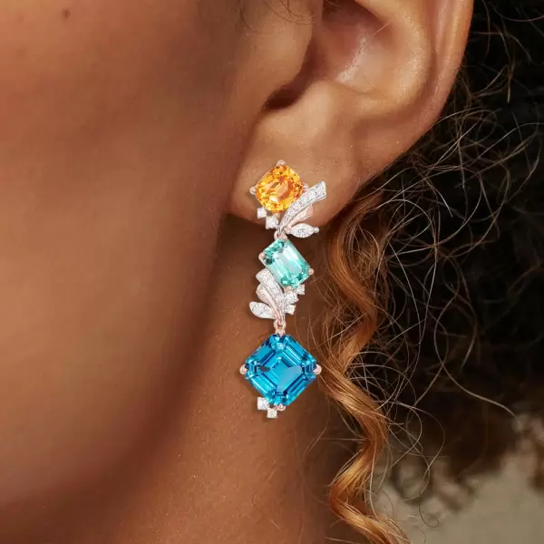 10ctw Asscher Cut Aquamarine Drop Earrings