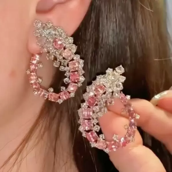 Nature Inspired 14ctw Pink Sapphire Statement Earrings