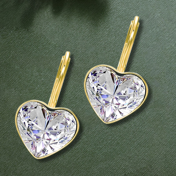 11ctw Bezel Heart Cut Classic Drop Earrings