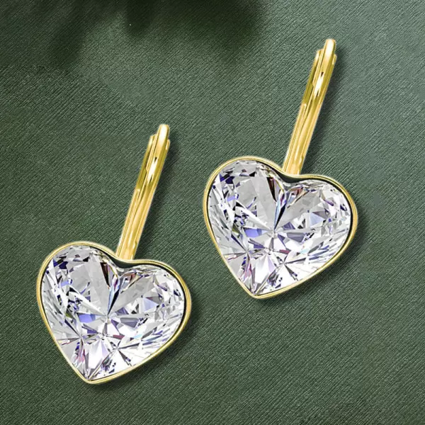 11ctw Bezel Heart Cut Classic Drop Earrings