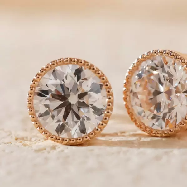 7.5ctw Round Cut Milgrain Vintage Stud Earrings