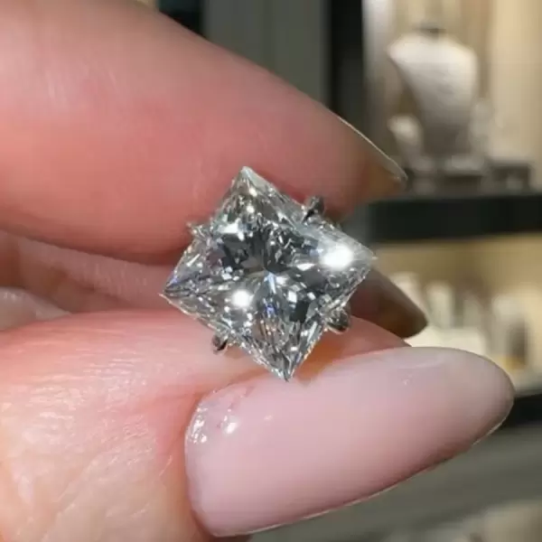 11ctw Princess Cut White Sapphire Classic Stud Earrings