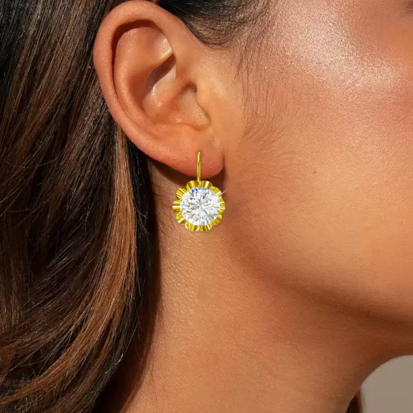 7.5ctw Round Cut White Sapphire Vintage Drop Earrings