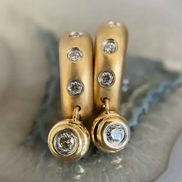 Flush Set Matte Huggies With Dangles Earrings
