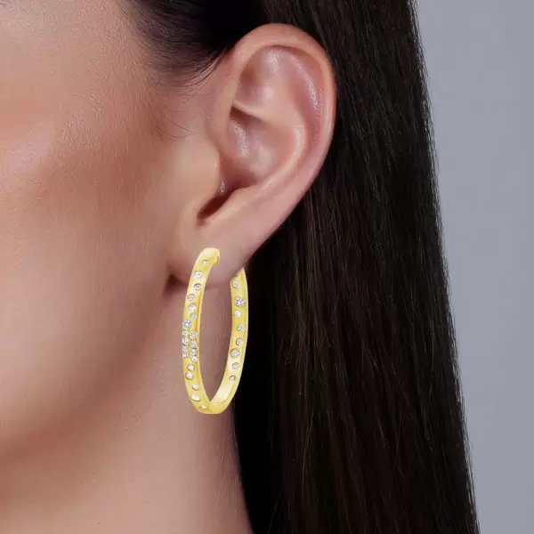 Flush Set Multicolor Sapphire Starry Rainbow Hoop Earrings