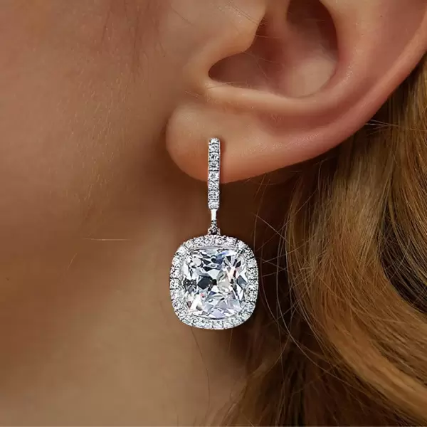 Handmade Royal Court Cushion Cut Earrings