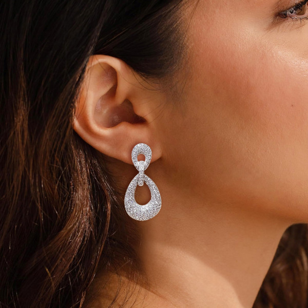 8ctw Micro-pave Setting Teardrop Drop Earrings