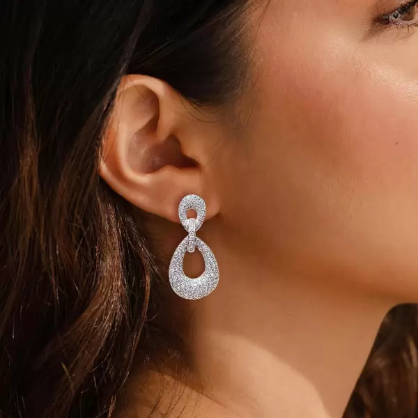 8ctw Micro-pave Setting Teardrop Drop Earrings