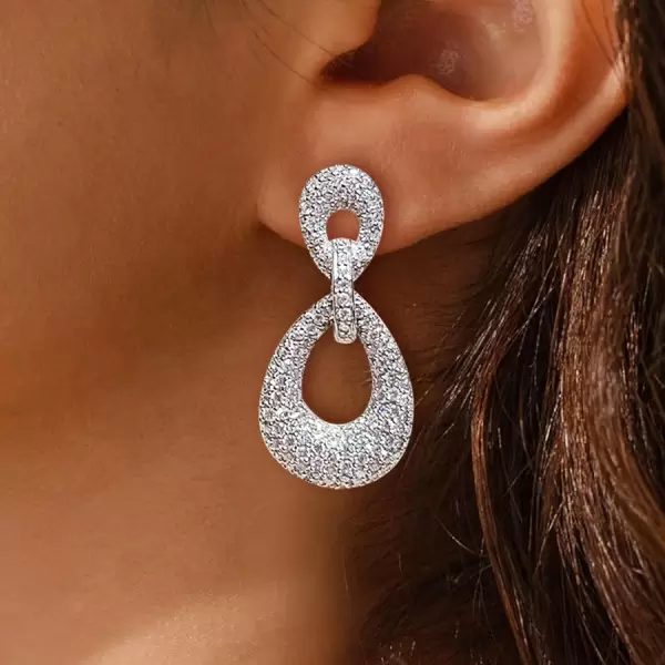 8ctw Micro-pave Setting Teardrop Drop Earrings