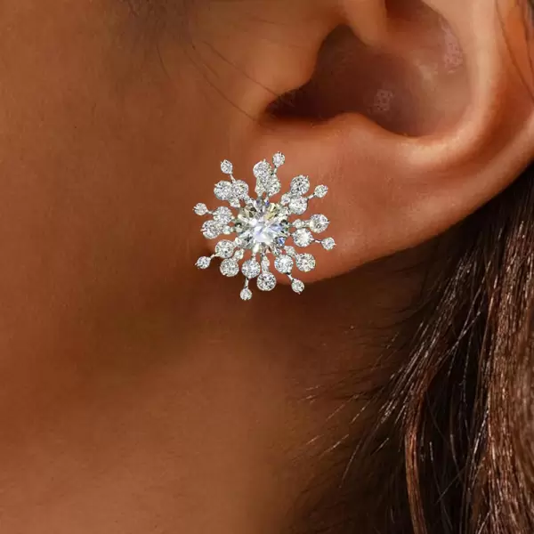 4ctw Snowflake Stud Earrings