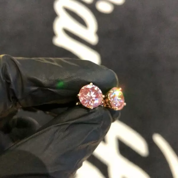 2CT Pink Sapphire Earring Studs