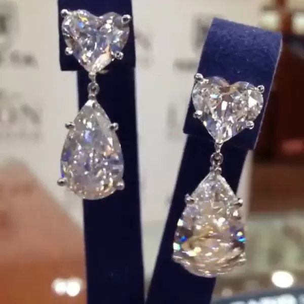Heart Stone Drop Earrings