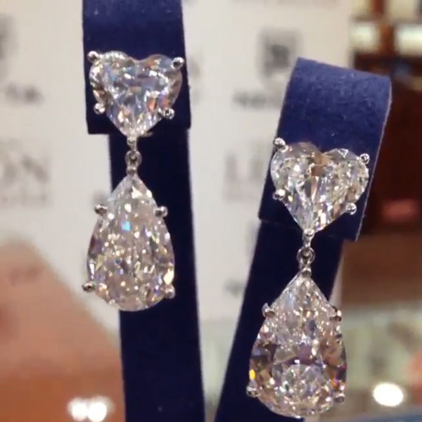 Heart Stone Drop Earrings