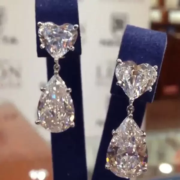Heart Stone Drop Earrings