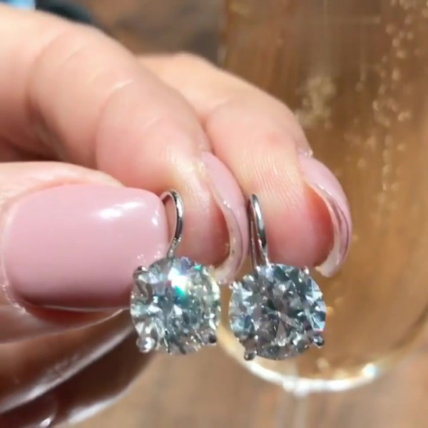 Brilliant Round Cut Drop Earrings