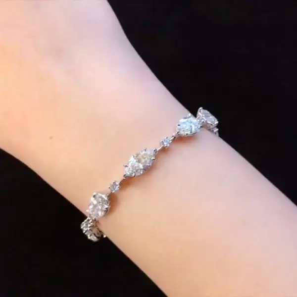 Stunning Multi-cut White Sapphire Bracelet