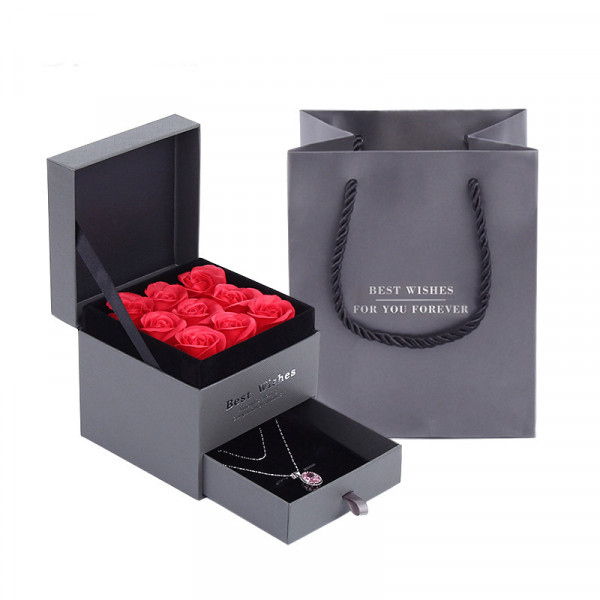 Eternal Rose Flower Jewelry Storage Box/2pcs