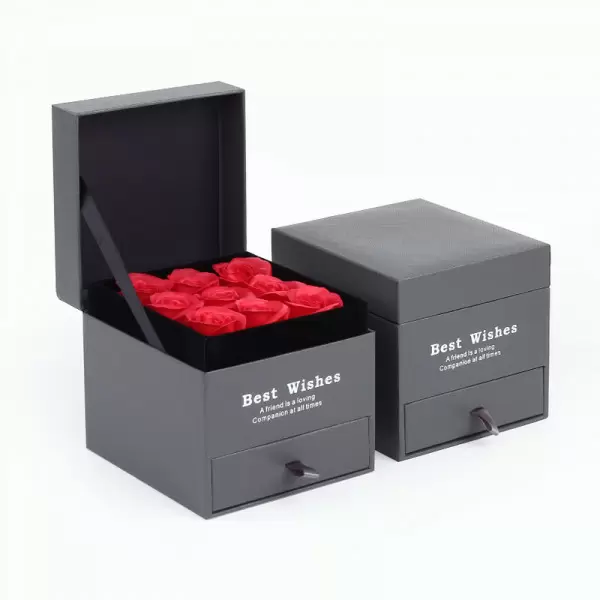 Eternal Rose Flower Jewelry Storage Box/2pcs