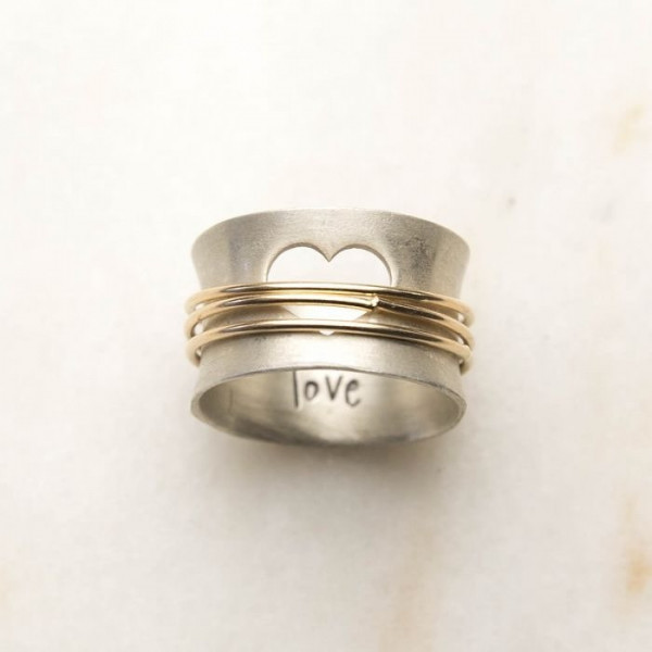 Spinner Eternity Ring With Heart