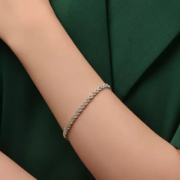 Dainty Ears of Wheat Tennis Bracelet