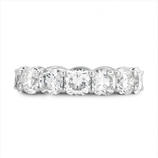 Handmade Cushion Cut Sterling Silver Eternity Wedding Band