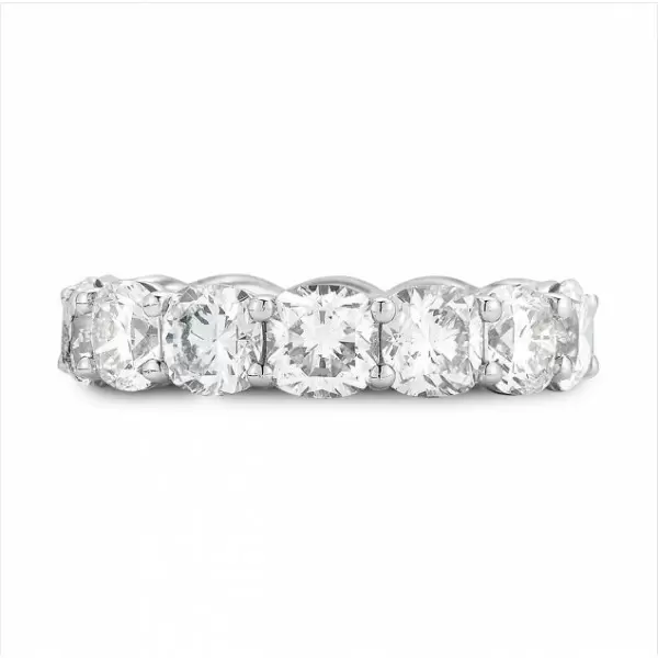 Handmade Cushion Cut Sterling Silver Eternity Wedding Band