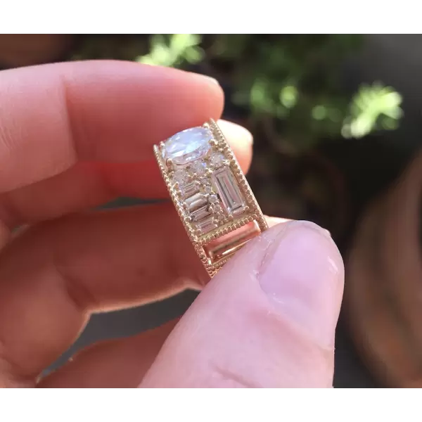 Handmade 7mm Width Oval Cut Women's Band