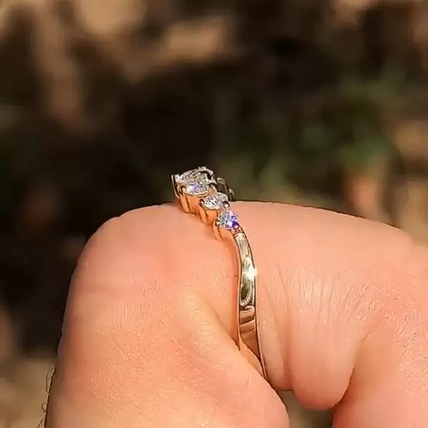 Handmade Round Cut Seven Stones Wedding Band