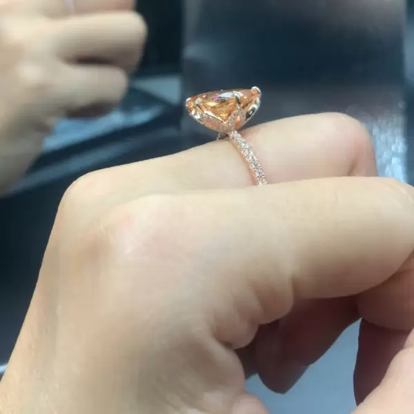 3ct Pear Cut Champagne Sapphire Engagement Ring