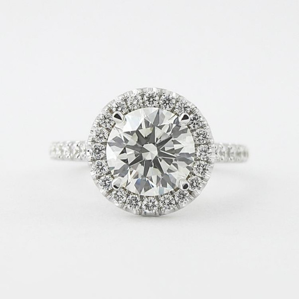 Handmade 1.5 Ct Halo Round Cut Engagement Ring With Round Cut Eternity Ring