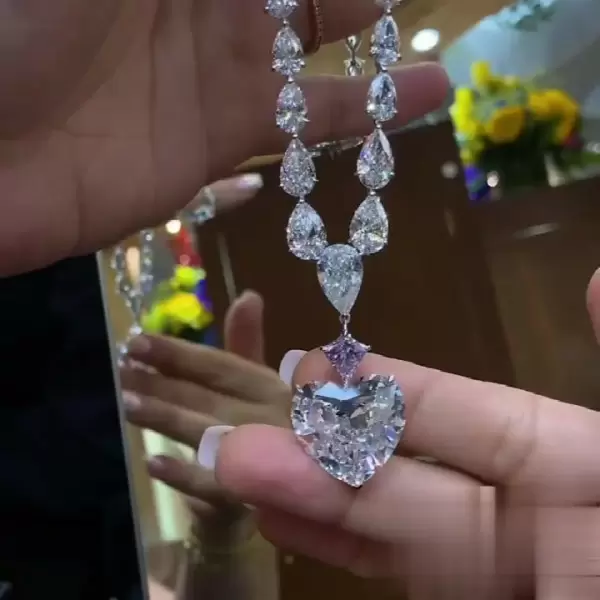 White sapphire hotsell heart necklace