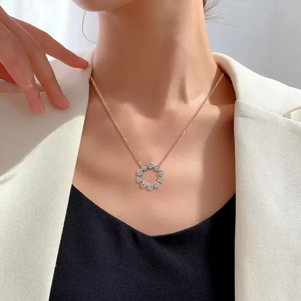 Round Cut White Sapphire Casual Necklaces