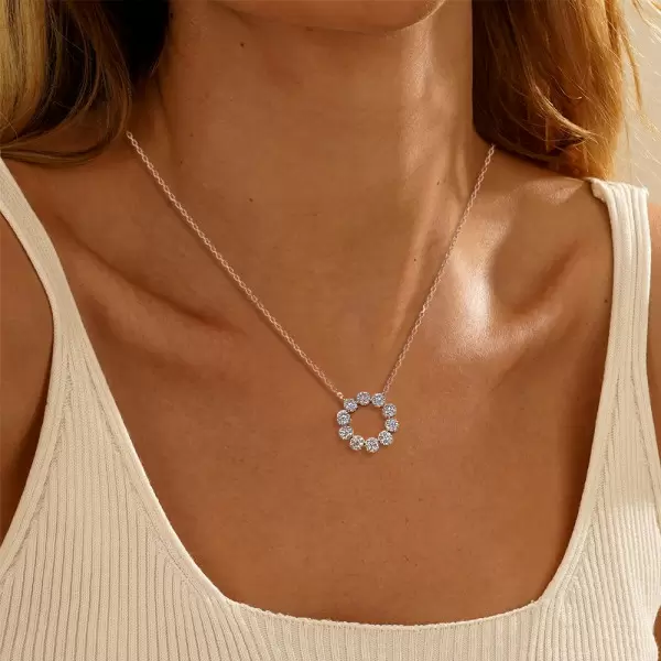 Round Cut White Sapphire Casual Necklaces