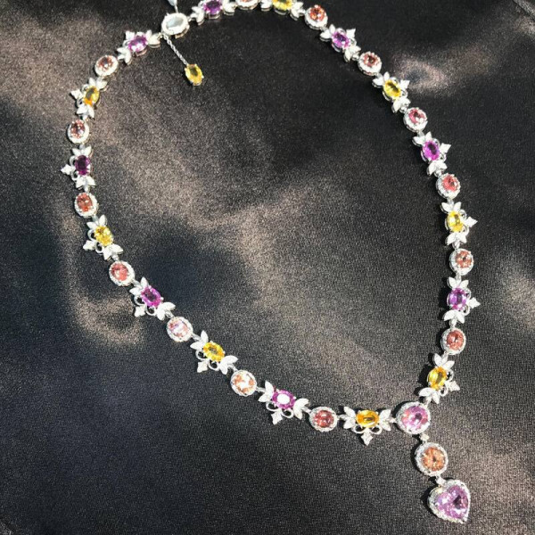 Muli-cut Colorful Gems Necklace