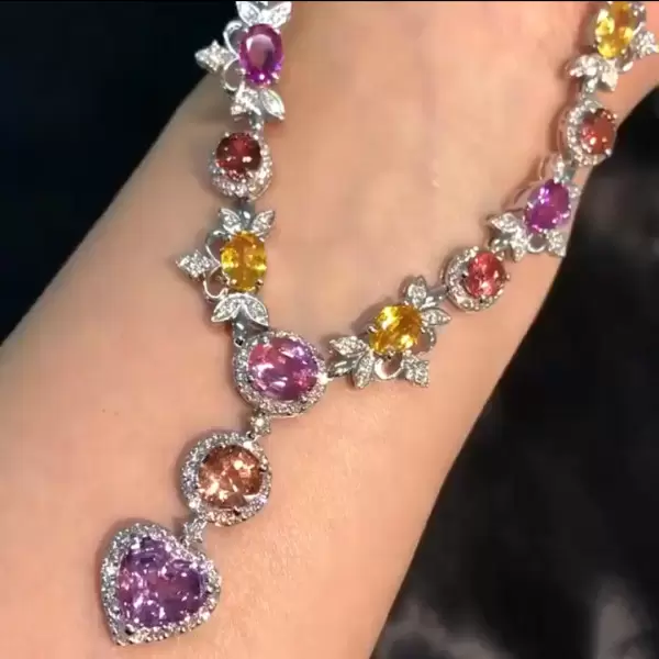 Muli-cut Colorful Gems Necklace