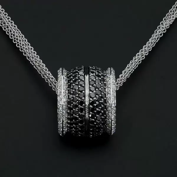 White-Black Wheel of Fortune Pendant Necklace