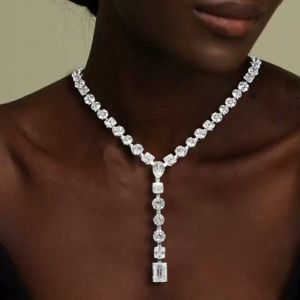 120ctw Multi-cut White Sapphire Statement Necklace