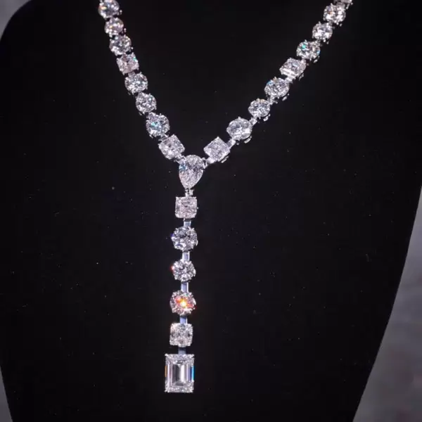 120ctw Multi-cut White Sapphire Statement Necklace