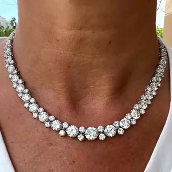White sapphire tennis necklace cheap