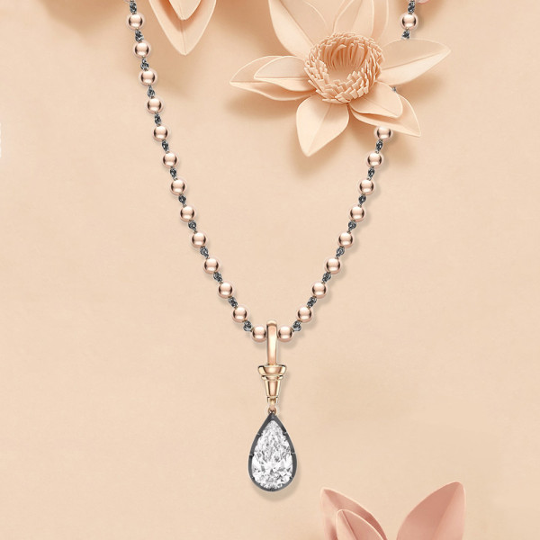 Antique 9ct Pear Cut White Sapphire Button Necklace