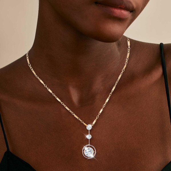 4.5ctw Round Cut White Sapphire Art Deco Pendant Necklace