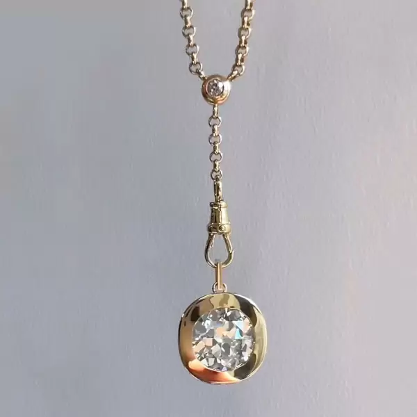 6.8ct Bezel Set Cushion-Shaped Pendant Necklace