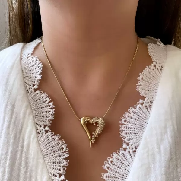 Natured-inspired Dolphin-Surrounded Heart Necklace