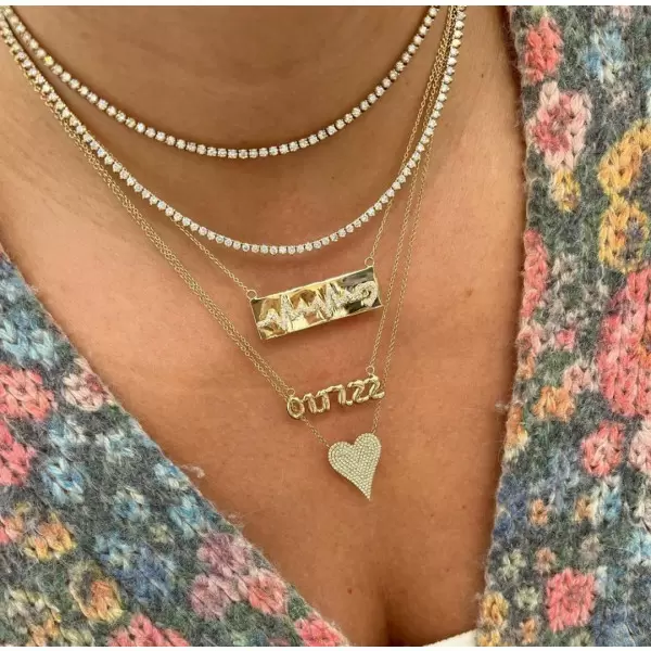 "You're My Heart" Heartbeat Horizontal Bar Necklace