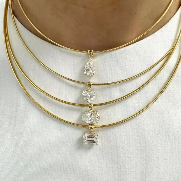 3ct Multi-cut Omega Chain Simple Everyday Necklace