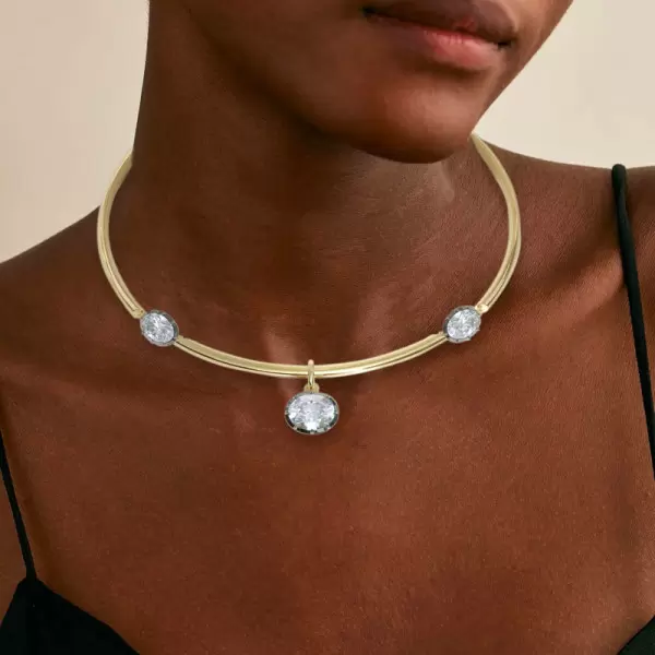 11ctw Oval Cut Vintage Pendant Torque Necklace